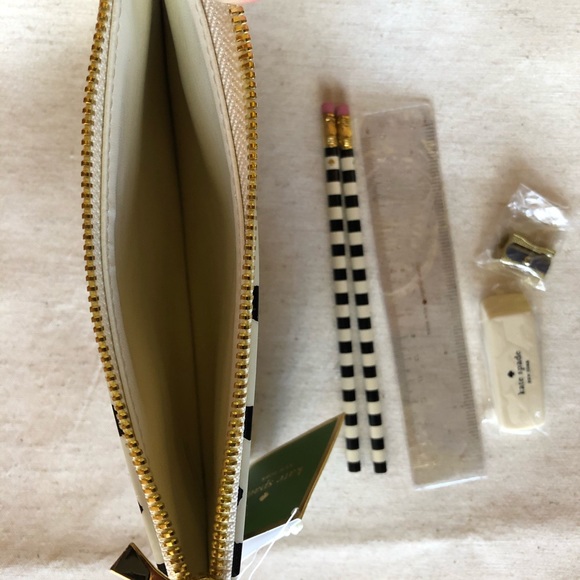 Kate Spade ♠️ Flamingo Dot Pencil Pouch - Picture 4 of 7